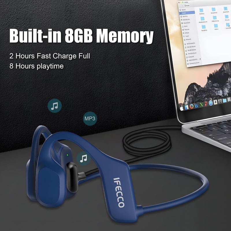 IFECCO IP68 Vízálló Csontvezetéses Bluetooth Fülhallgató MP3 Úszáshoz