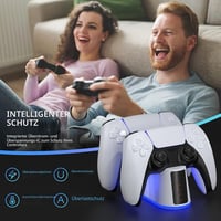 ifollower PS5 kontroller töltőállomás állítható RGB világítással, 2 órás gyorstöltés 6