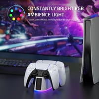 ifollower PS5 kontroller töltőállomás állítható RGB világítással, 2 órás gyorstöltés 3
