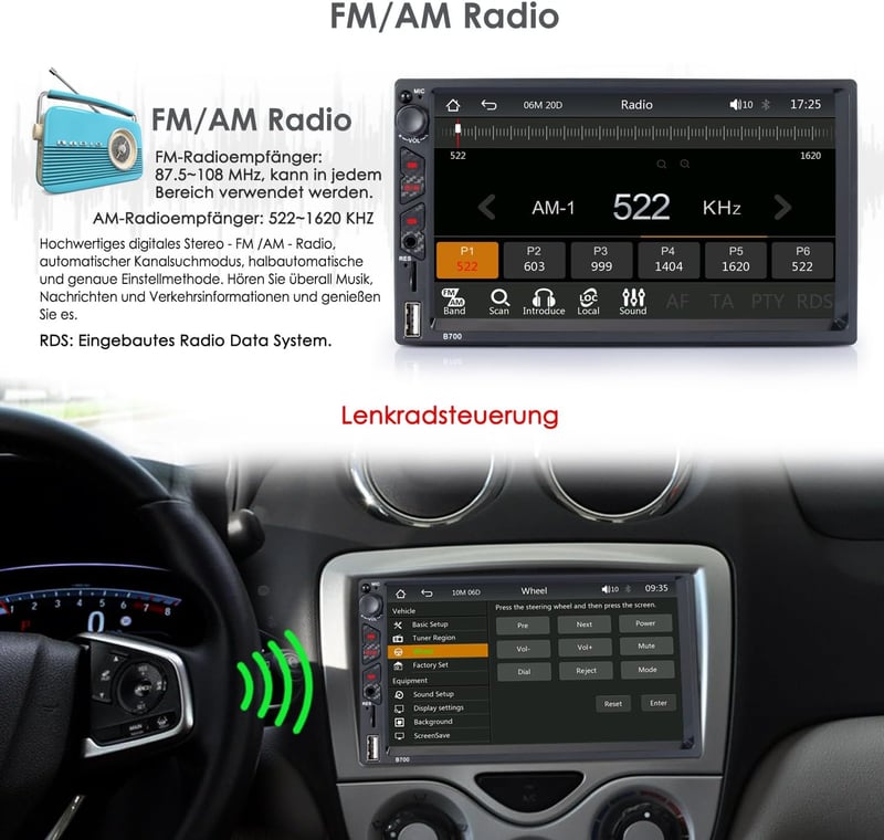 iFreGo 2DIN Autórádió 7" GPS CarPlay Android Bluetooth Kormánytávírányítás