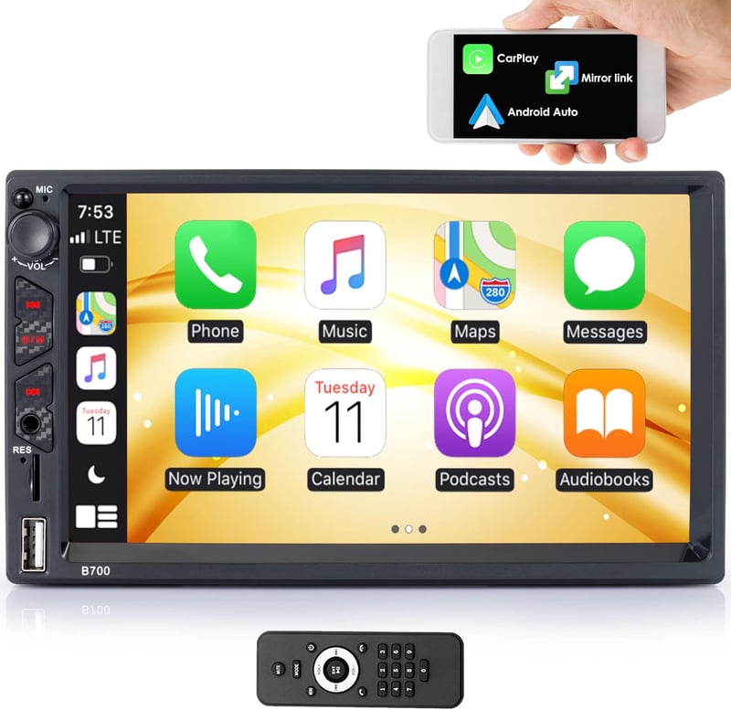 iFreGo 2DIN Autórádió 7" GPS CarPlay Android Bluetooth Kormánytávírányítás