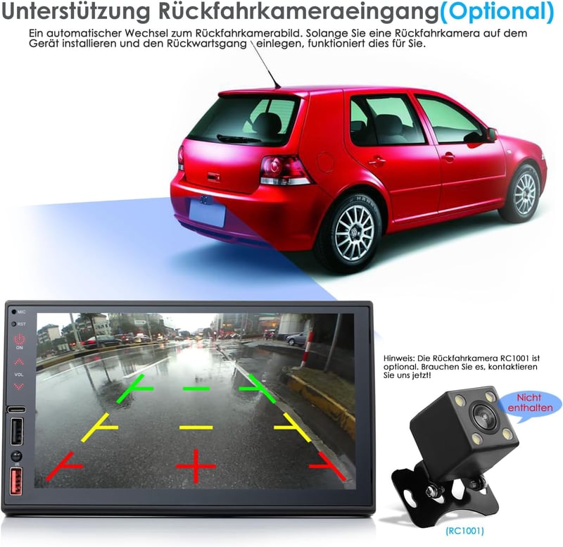 iFreGo 7" 2 DIN Autórádió Apple CarPlay és Android Támogatással - Bluetooth 5.1, Érintőképernyő, 7 Színű Háttérvilágítás, Telefon Csatlakozá