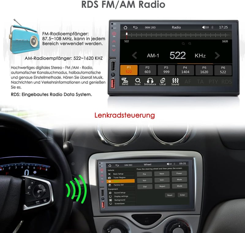 iFreGo 7" 2 DIN Autórádió Apple CarPlay és Android Támogatással - Bluetooth 5.1, Érintőképernyő, 7 Színű Háttérvilágítás, Telefon Csatlakozá