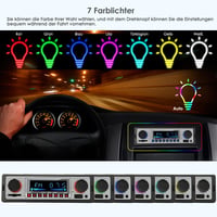 iFreGo Autórádió Bluetooth Kihangosítóval - 1 DIN, 7 Színű Háttérvilágítás, SD/TF/MP3/AUX, FM/AM, Gyorstöltés, 4x60W, Telefontartóval 3