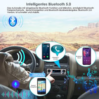 iFreGo Autórádió Bluetooth Kihangosítóval - 1 DIN, 7 Színű Háttérvilágítás, SD/TF/MP3/AUX, FM/AM, Gyorstöltés, 4x60W, Telefontartóval 2