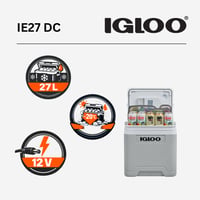 Igloo IE27 DC električni prijenosni hladnjak 26 litara, 12V mini hladnjak za automobil, plovilo i slobodno vrijeme, sivi 2