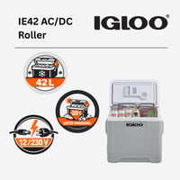 Elektrická chladiaca autochladnička Igloo IE42, 42 l, 12 V a 230 V, mini chladnička na kempovanie, dovolenku, do člna, s kolieskami a teleskopickou rukoväťou, režim Eco/Max 3