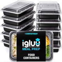 Dózy na jedlo Igluu Meal Prep 10 ks, 1 priehradka, 828 ml, so vzduchotesným vekom, bez obsahu BPA, vhodné do mikrovlnnej rúry a umývačky riadu 1