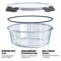 Recipient de sticlă pentru alimente Igluu Meal Prep, rotund (set de 3 bucăți) – 400/650/950 ml 6