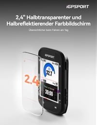 iGPSPORT BSC200S bezdrôtový cyklopočítač, 2,4-palcový farebný displej, GPS navigácia, tachometer na bicykel, Bluetooth ANT+ 8