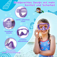 Ochelari de înot pentru copii iGym cu baretă textilă și protecție nazală, pentru fete și băieți, cu strat anti-aburire și protecție UV, ochelari din silicon reglabili pentru vârste între 4 și 16 ani 3