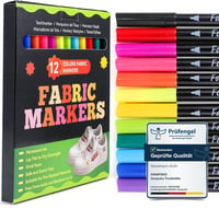 ihaspoko Textilfilc 12 szín, mosható textilmarker pólóhoz, farmérhoz, kalaphoz, táskához, cipőhöz 1