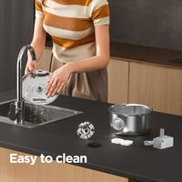 Fântână de apă din oțel inoxidabil pentru pisici IHOUONE 2,6 L – Dozator automat de apă pentru câini și pisici – Design cu cascadă florală – Cu fereastră pentru nivelul apei 9