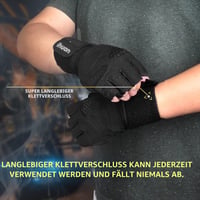 Priedušné fitness rukavice Ihuan so spevnením zápästia pre mužov a ženy – Čierne tréningové rukavice – Kompletná ochrana dlaní na vzpieranie a cvičenie 3
