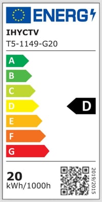 Tub LED IHYCTV T5 114,9 cm G5 20W 2760lm Lumină naturală 6500K Compatibil EVG/KVG pentru tub fluorescent 54W Sticlă mată Nereglabil 300° 50000h 1 buc 9