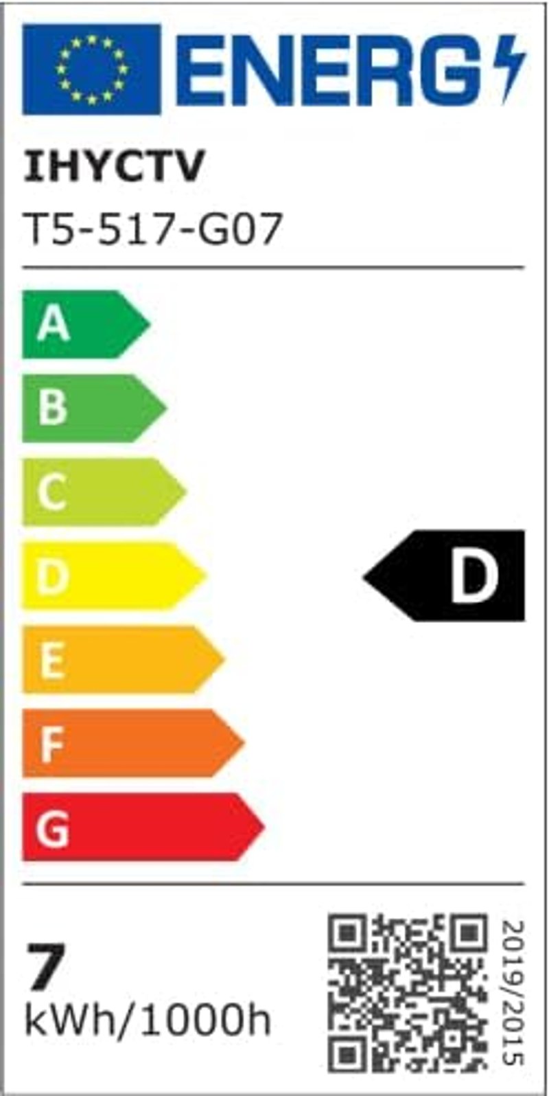IHYCTV LED T5 Fénycső 517mm 7W Nappali Fehér 6500K G5 Foglalat Energiatakarékos