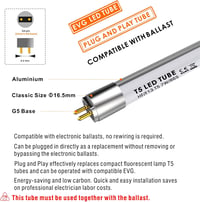 IHYCTV LED T5 Fénycső 517mm 7W Nappali Fehér 6500K G5 Foglalat Energiatakarékos 2