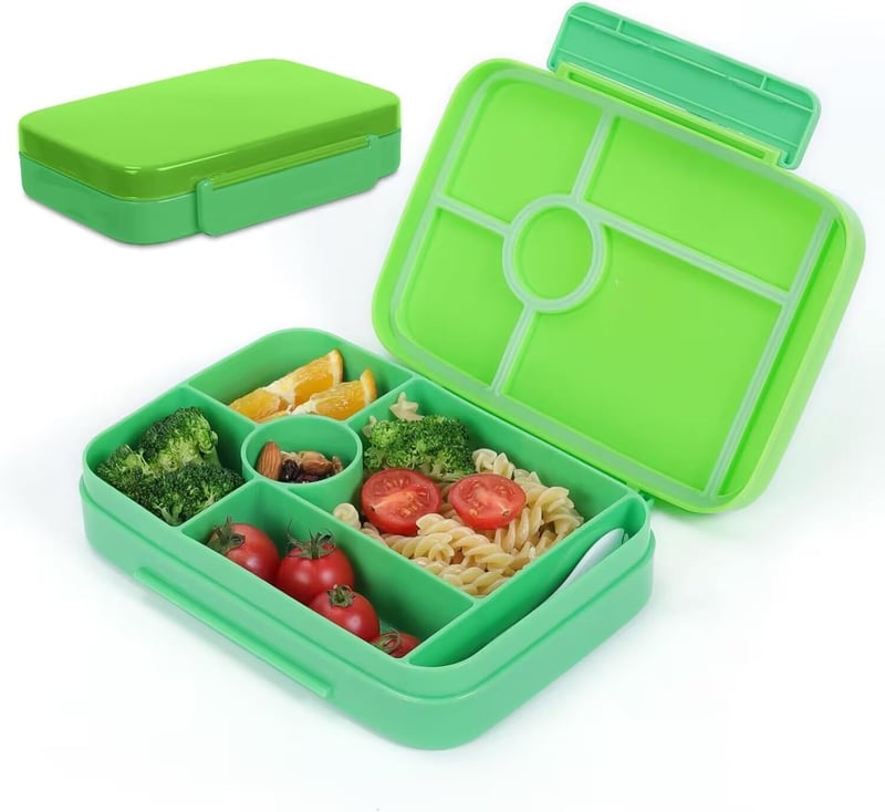 IJIAMY Bento Box Gyerek Uzsonnás Doboz Rekeszekkel, Szivárgásmentes Ebéddoboz Fiúknak és Lányoknak, Iskolai Ételhordó