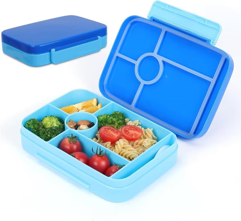 IJIAMY Bento Box Gyerek Uzsonnás Doboz Rekeszekkel, Vízzáró Ebéddoboz Fiúknak és Lányoknak, Iskolai Ételhordó