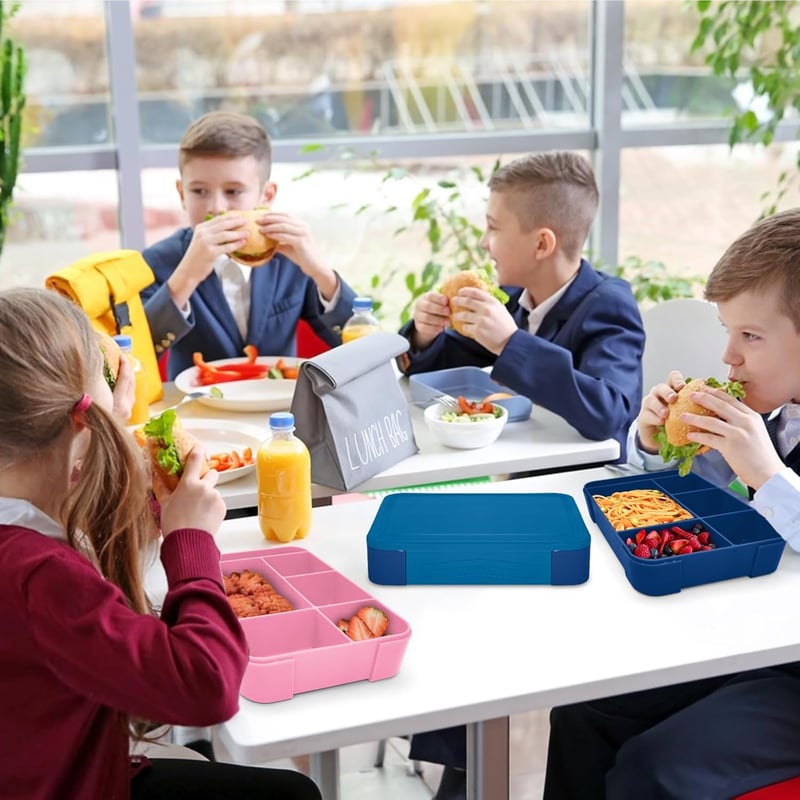IJIAMY Gyerek Uzsonnás Doboz Rekeszekkel, Szivárgatásmentes Bento Box Lányoknak és Fiúknak