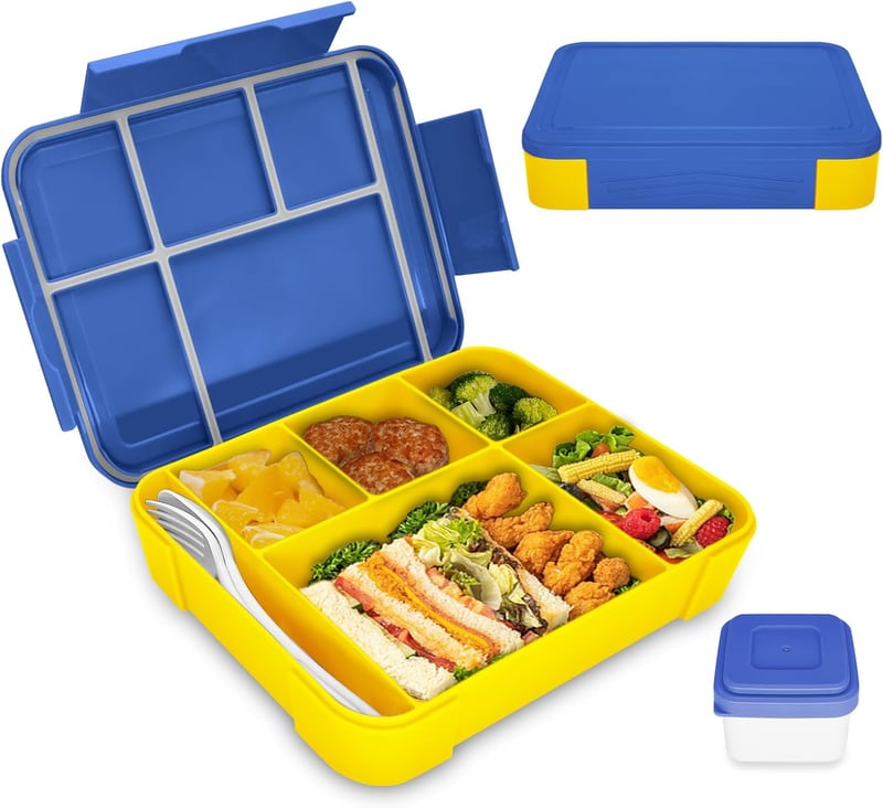 IJIAMY Gyerek Uzsonnás Doboz Rekeszekkel, Szivárvásmentes Bento Box Lányoknak és Fiúknak