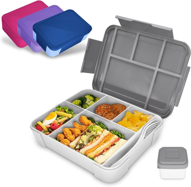 IJIAMY Gyerek Uzsonnás Doboz Rekeszekkel, Szívódó Fedeles Bento Box Lányoknak Fiúknak
