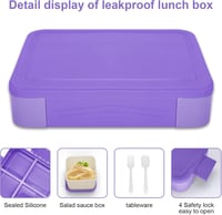 IJIAMY Gyerek Uzsonnás Doboz Rekeszekkel, Szívódó Fedeles Bento Box Lányoknak és Fiúknak 2