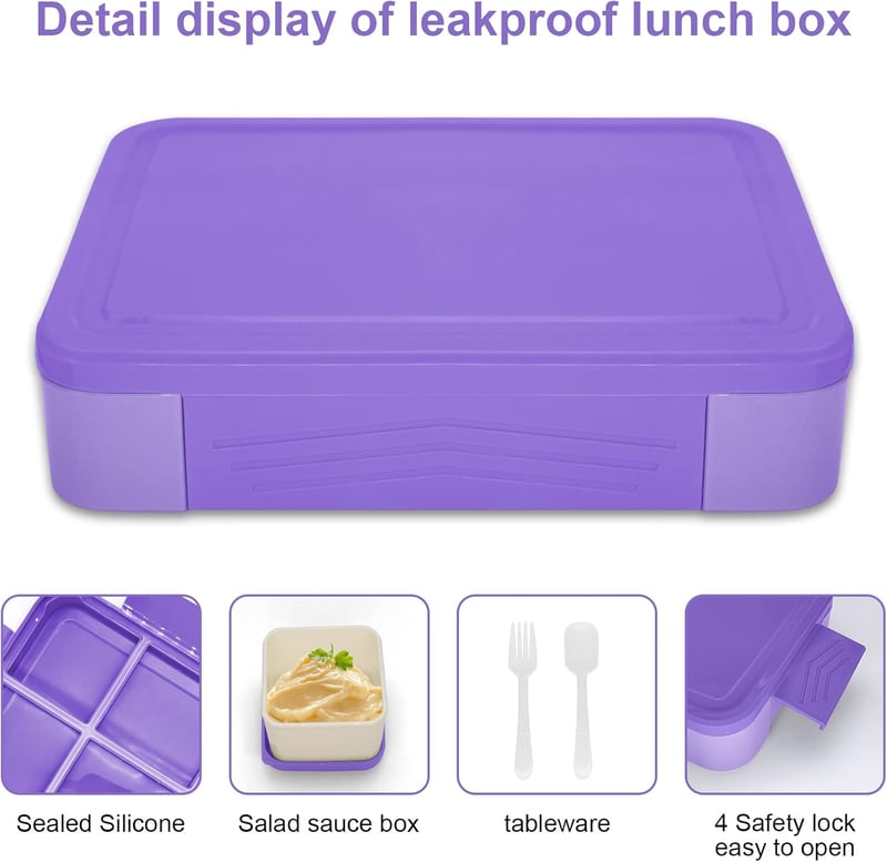 IJIAMY Gyerek Uzsonnás Doboz Rekeszekkel, Szívódó Fedeles Bento Box Lányoknak és Fiúknak
