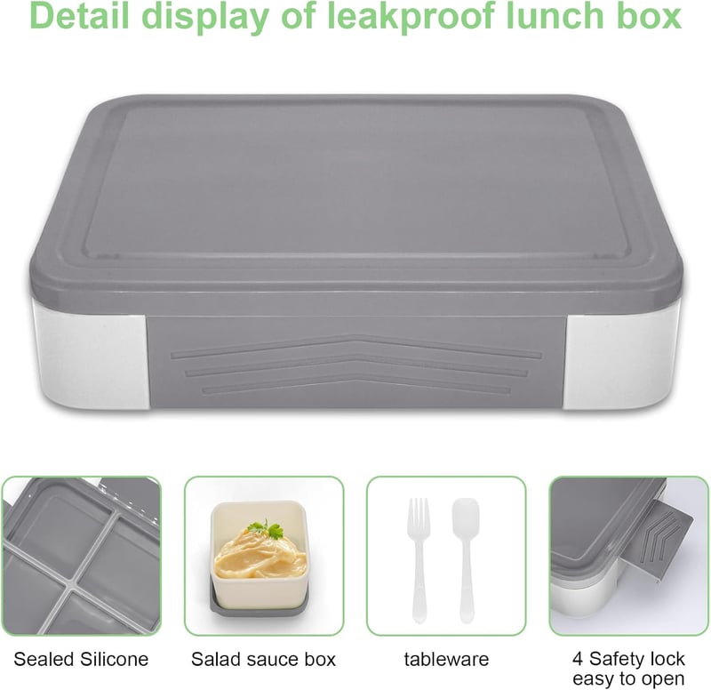 IJIAMY Gyerek Uzsonnás Doboz Rekeszekkel, Szívódó Fedeles Bento Box Lányoknak Fiúknak