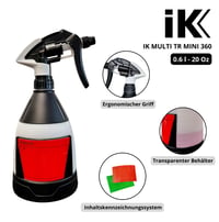 Profesionálny rozprašovač IK Multi TR Mini 360° – Na kyseliny, alkohol, ketóny – Biely – 0,6 l – Znovu plniteľný – 360-stupňové striekanie 3