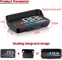 iKiKin 3.5" Head Up Display OBD2 GPS autós sebességmérő hőmérővel 2