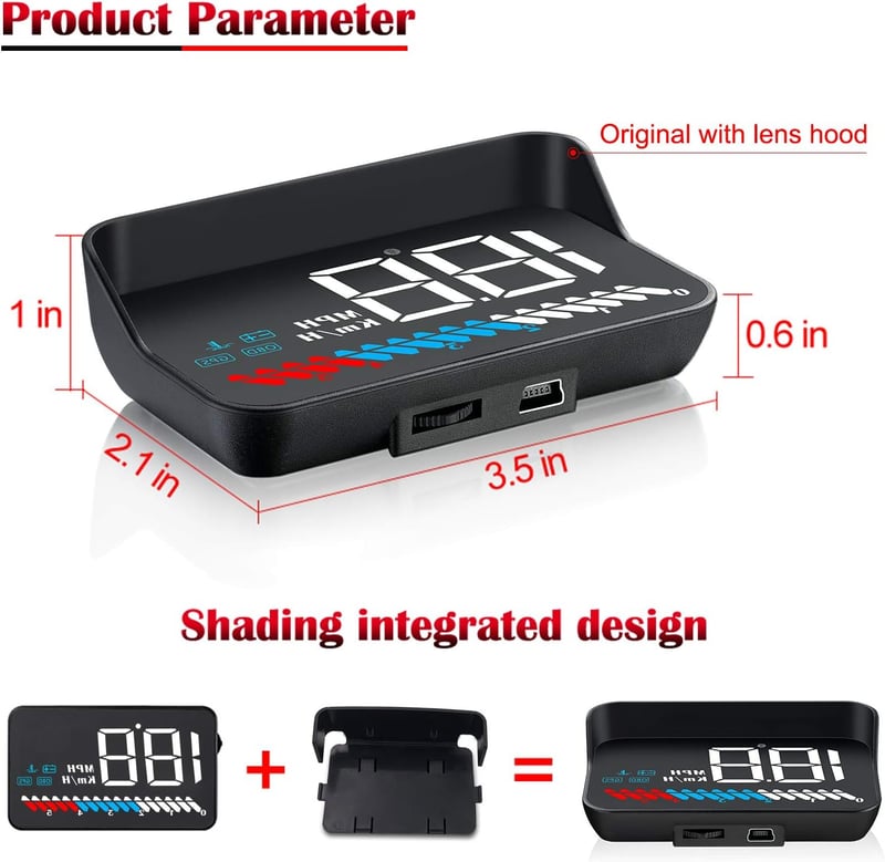 iKiKin 3.5" Head Up Display OBD2 GPS autós sebességmérő hőmérővel