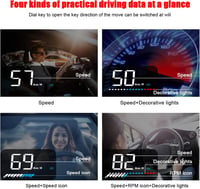 iKiKin 3.5" Head Up Display OBD2 GPS autós sebességmérő hőmérővel 3