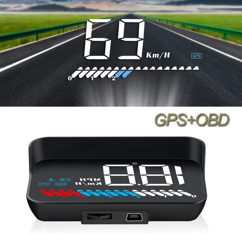 iKiKin 3.5" Head Up Display OBD2 GPS autós sebességmérő hőmérővel