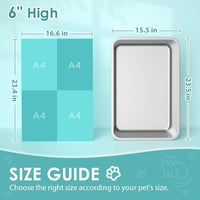 ikitchen Nagy rozsdamentes acél macskaalom tálca 60 x 40 x 15 cm macska és nyúl részére csúszásgátló gumialappal 3