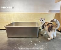 IKITCHEN Rozsdamentes Macskavécé Extra Nagy Magas Peremmel Nyúlnak is 23,5x15,5x8 cm 5