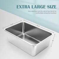 IKITCHEN Rozsdamentes Macskavécé Extra Nagy Magas Peremmel Nyúlnak is 23,5x15,5x8 cm 2