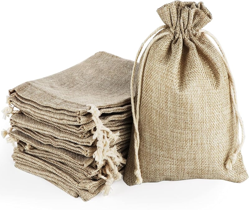 ilauke 30 db Juta Ajándéktasak 13x18 cm Zsinórral Ékszer Esküvő Karácsony
