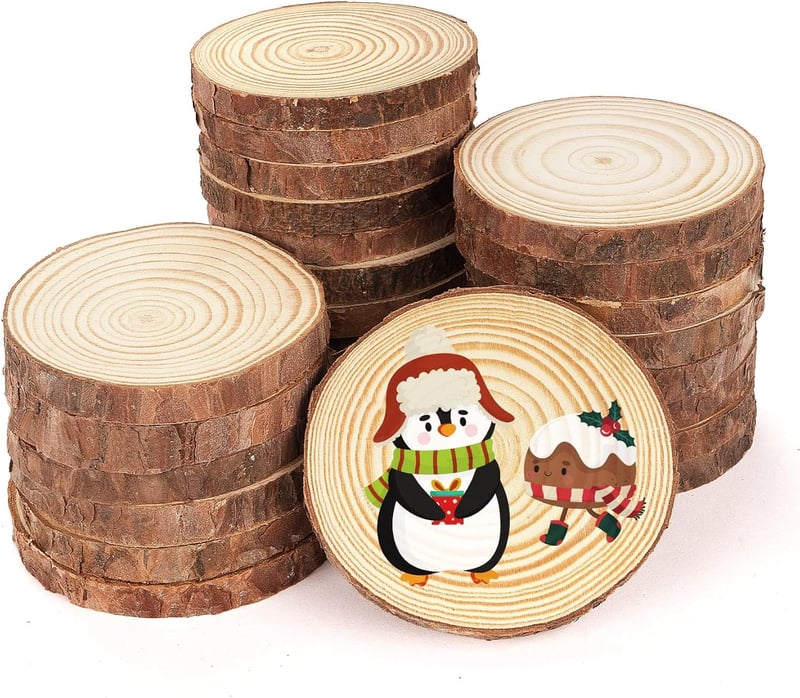 ilauke 50 db Natúr Fa Korong 6-7 cm Kézműves Festéshez Dekorációhoz