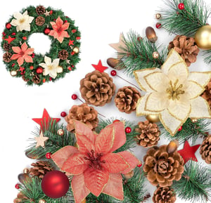 ilauke set za izradu adventskog vijenca – zeleni, crveni – 111 komada