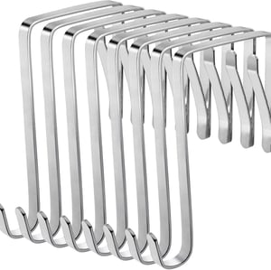Set 8 cârlige de ușă ilauke din metal pentru interior, suport de prosoape de 5 cm, fără găurire, argintiu