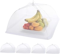 ilauke Sieťky na ochranu potravín, 5 ks, 43x43 cm, skladacie pop-up sieťky proti hmyzu na jedlo, koláče, ovocie, vhodné na piknik a grilovanie, opakovane použiteľné 1