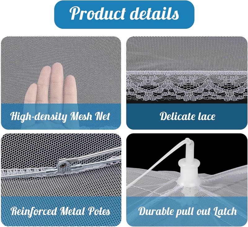 ilauke XXL Ételhuzat Szett 7 Darab, Összecsukható Légyfogó Takaró Piknikhez és Grillezéshez - 7 Pieces, 3 Sizes