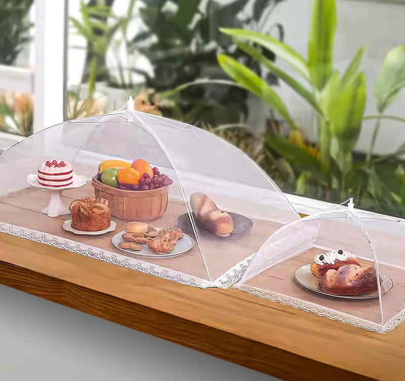 ilauke XXL Ételhuzat Szett 7 Darab, Összecsukható Légyfogó Takaró Piknikhez és Grillezéshez - 7 Pieces, 3 Sizes