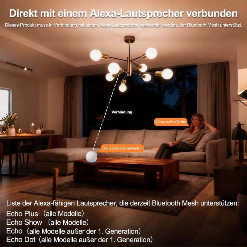 iLC G80 Okos LED Izzó E27 6W Alexa Kompatibilis Szabályozható Színhőmérséklet 2700K-6000K Nappali Szoba 4 Darabos Csomag