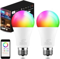 iLC LED Okos Izzó E27 Alexa Kompatibilis, Intelligens Világítás RGB Színváltós + Hideg Fehér 6000K, 2 Darabos Csomag 1