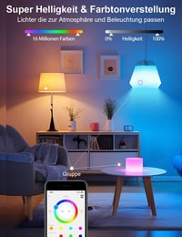 iLC LED Okos Izzó E27 Alexa Kompatibilis, Intelligens Világítás RGB Színváltós + Hideg Fehér 6000K, 2 Darabos Csomag 6