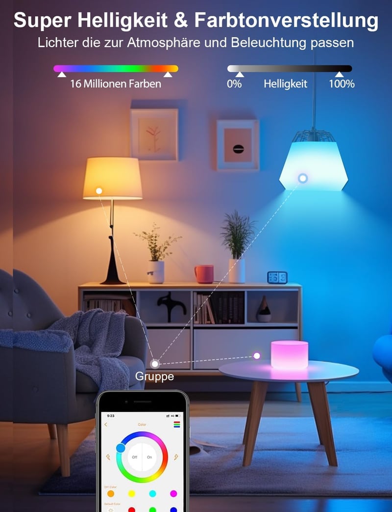 iLC LED Okos Izzó E27 Alexa Kompatibilis, Intelligens Világítás RGB Színváltós + Hideg Fehér 6000K, 2 Darabos Csomag