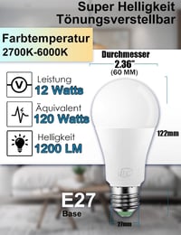 iLC LED Okos Izzó E27 Alexa Kompatibilis, Intelligens Világítás RGB Színváltós + Hideg Fehér 6000K, 2 Darabos Csomag 4