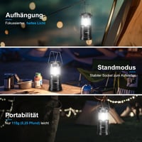 ILEEDear Hordozható LED Kemping Lámpa Akkumulátoros Összecsukható 2db Túrázáshoz Vészhelyzet 6